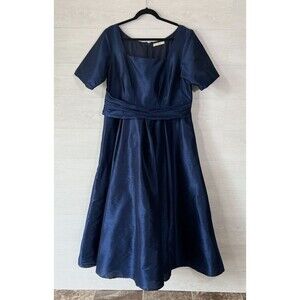 eShakti Wayward Francies Xl-18 Dark Blue Dress with Pockets